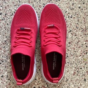 Red Mark Nason sneakers. Hardly worn. dusty bc they have been in garage